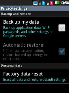 Factory data reset on LG Optimus, Marquee, myTouch Q