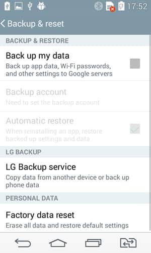 Backup on LG G3, G4, G5, G7