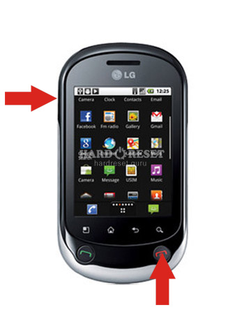 Клавиши жесткого сброса LG Optimus Chat