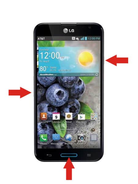 Hard Reset keys on LG Optimus, Vu, Lucid, G2, L60 and similar series